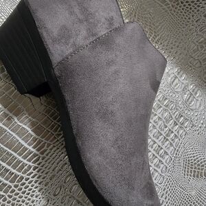Gray Suede Ankle Booties
